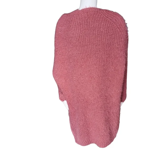 QED London Long Open Front Cardigan in Rust-Orange Color. Large. - Picture 6 of 16